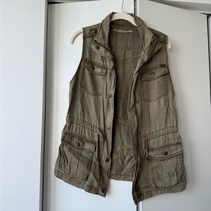Max Jeans Olive Green Utility Vest